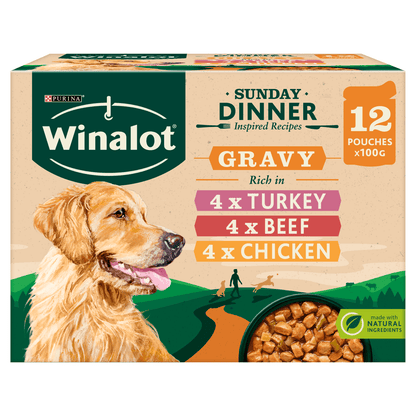 WINALOT Sunday Dinner Pouch Mixed in Gravy 12x100g - UK Food & Drink - 7613036725491