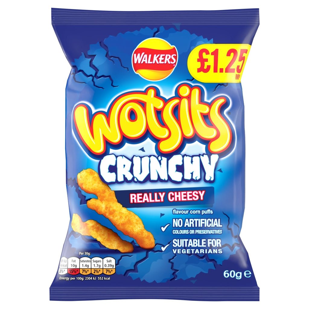 Wotsits Crunchy Cheese Pm 1.25 60G - UK Food & Drink - 5000328017983