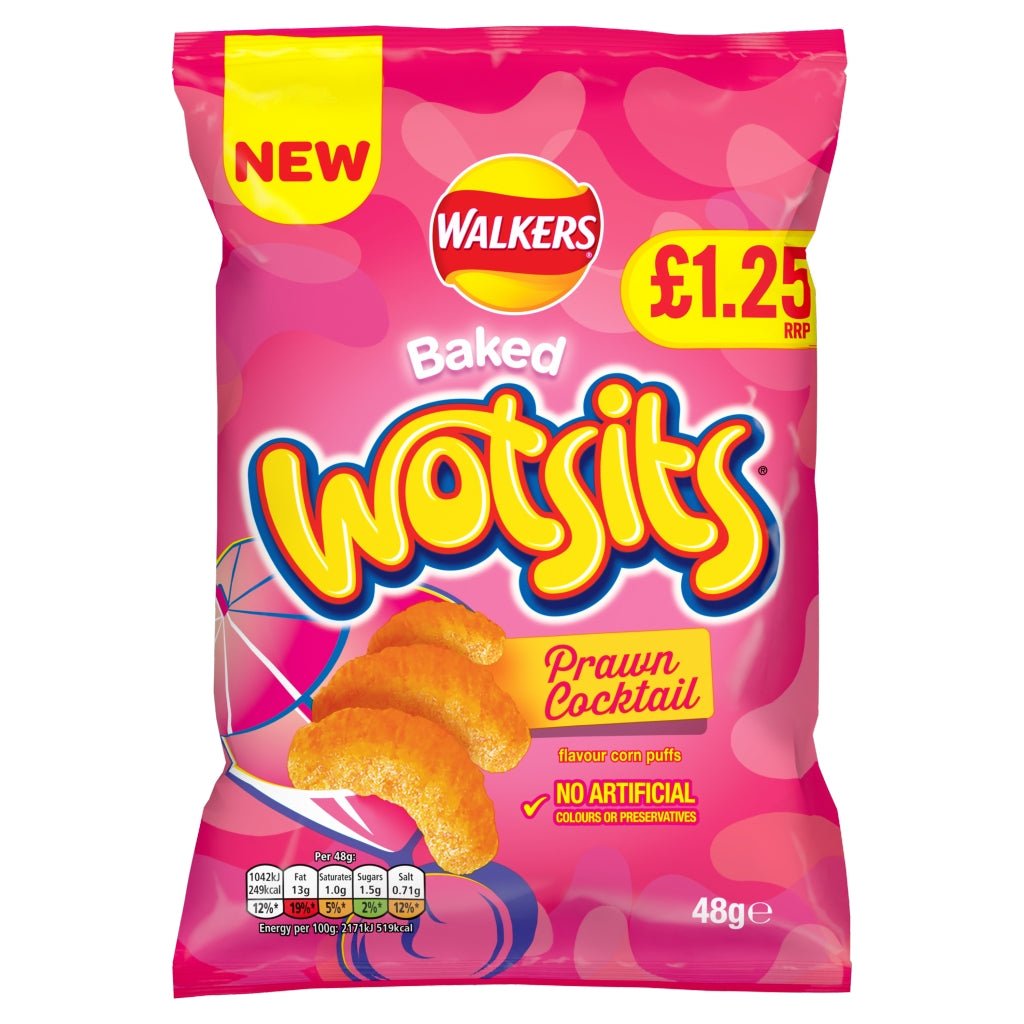 Wotsits Prawn Cocktail Pm 1.25 60G - UK Food & Drink - 5000328329529