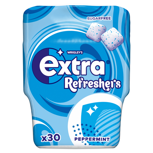 Wrigley's Extra Refreshers Chewing Gum Peppermint Sugar Free Bottle 30 Pieces 67g - UK Food & Drink - 4009900535861