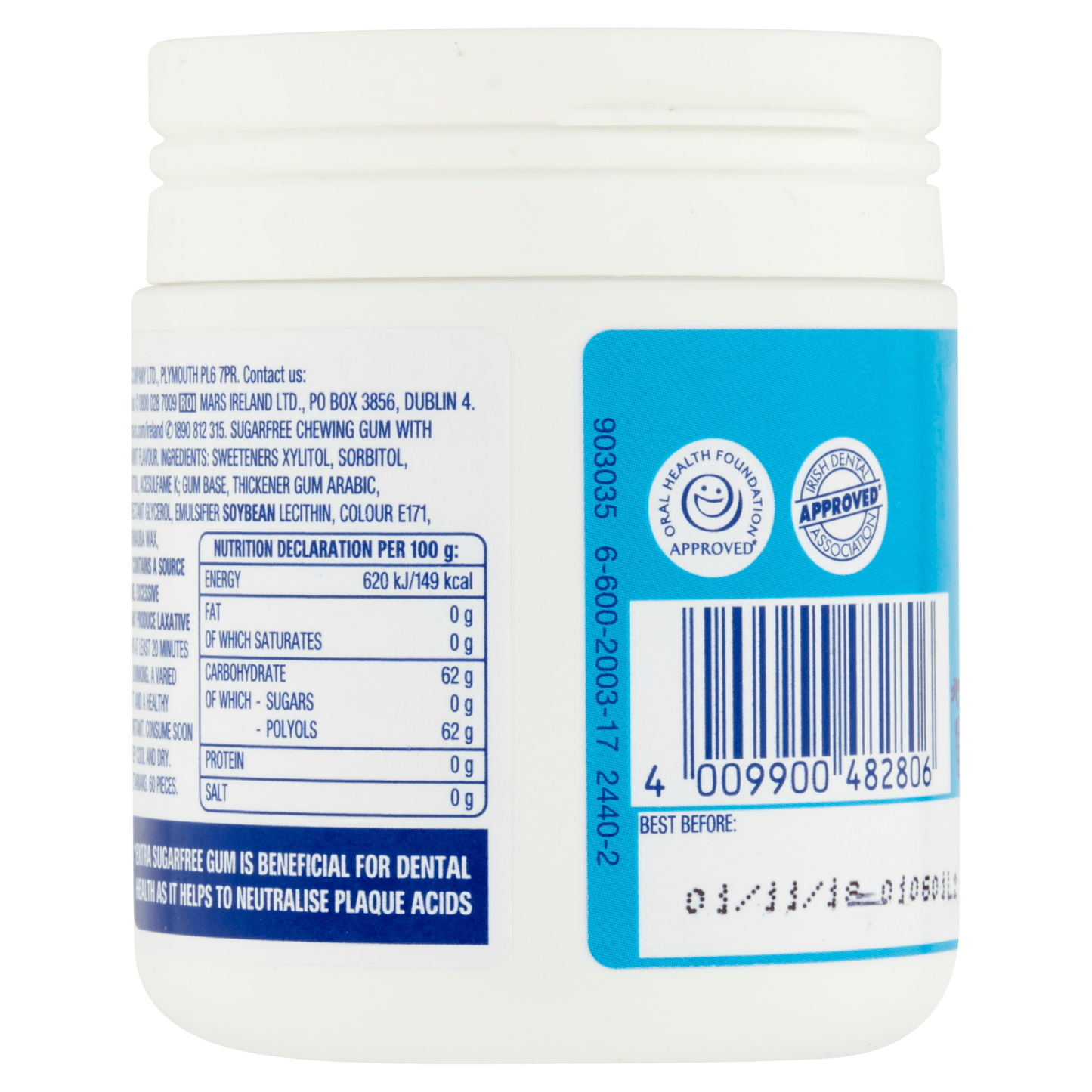 Wrigley's Extra Sugarfree Peppermint 60 Pieces 84g - UK Food & Drink - 4009900482806